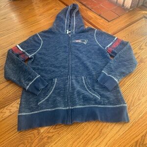 New England patriots Majestic Navy Hoodie with Red and Gray Details